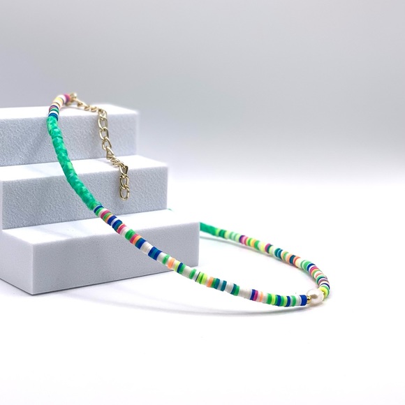 NEW…Heishi Beaded With Freshwater Pearl Necklace - Picture 9 of 12